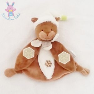 Doudou plat Ours marron flocons luminescent HO STUDIO