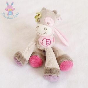 Doudou Vache Alyzée musical gris rose NATTOU