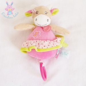 Doudou Vache Coquillette musical rose BABY NAT