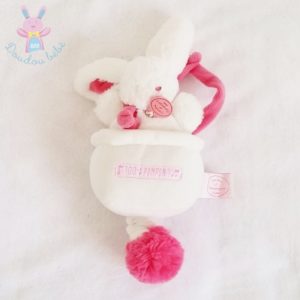 Lapin musical pompon fraise DOUDOU ET COMPAGNIE