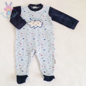 Pyjama velours bleu bébé garçon 6 MOIS ABSORBA