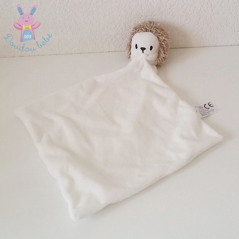 Doudou Hérisson grelot beige mouchoir blanc ZEEMAN