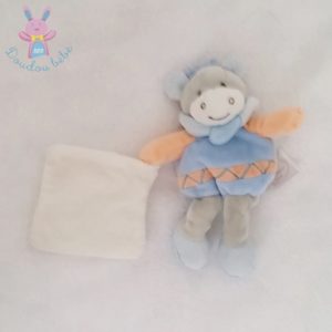 Doudou Cheval bleu mouchoir blanc DOUDOU ET COMPAGNIE