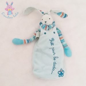 Lapin bleu Prêt pour le dodo DOUDOU ET COMPAGNIE