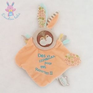 Lapin plat orange bouilles DOUDOU ET COMPAGNIE