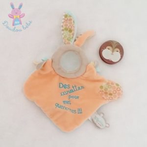 Lapin plat orange bouilles DOUDOU ET COMPAGNIE