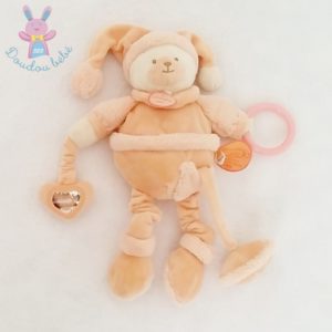 Doudou Ours macaron orange DOUDOU ET COMPAGNIE