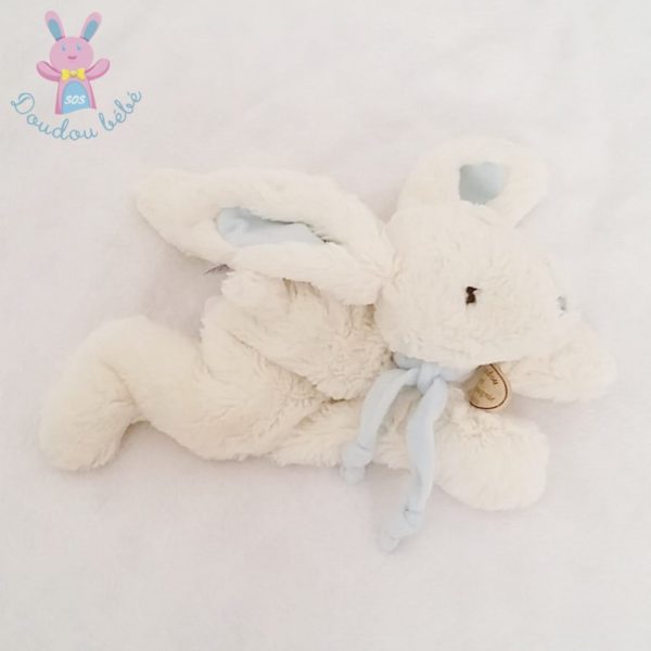 Doudou Lapin bonbon blanc bleu DOUDOU ET COMPAGNIE