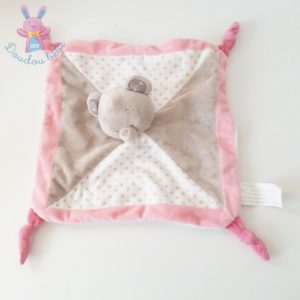 Doudou plat Ours rose beige taupe étoiles PAT & RIPATON LA HALLE