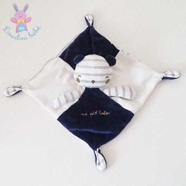 Doudou plat Ours Loulou marine PAT & RIPATON