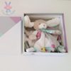 Chien plat Toopi blanc gris bleu DOUDOU ET COMPAGNIE – Image 2