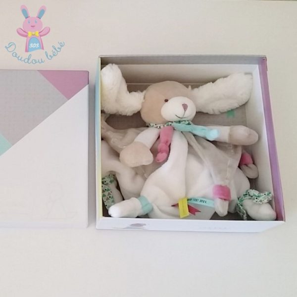 Chien plat Toopi blanc gris bleu DOUDOU ET COMPAGNIE – Image 2