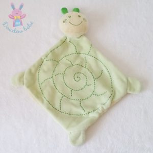 Doudou plat Escargot vert et jaune NICOTOY