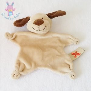 Doudou plat Chien beige crème marron NICOTOY