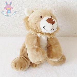 Doudou Lion marron crème blanc crinière NICOTOY