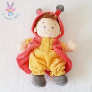 Doudou Poupée garçon coccinelle rouge jaune NICOTOY