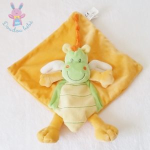 Doudou plat Dragon Dinosaure orange vert NICOTOY