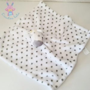 Doudou plat Girafe gris blanc à pois PRIMARK EARLY DAYS