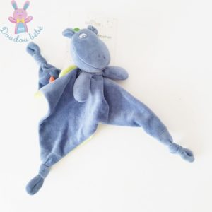 Doudou plat Dragon bleu dessous vert ORCHESTRA