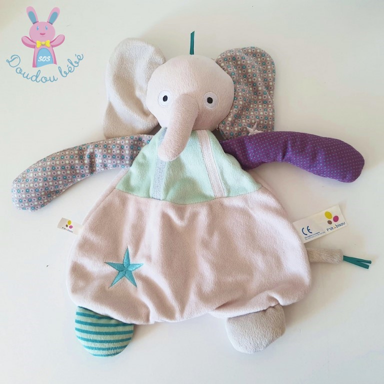 Doudou éléphant violet