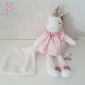 Licorne rose blanc mouchoir Attrape-rêve DOUDOU ET COMPAGNIE