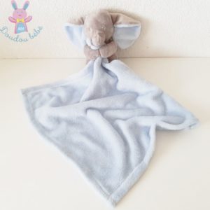 Doudou éléphant gris couverture bleu NICOTOY SIMBA