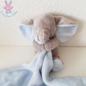 Doudou éléphant gris couverture bleu NICOTOY SIMBA