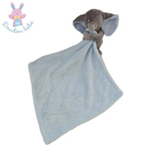 Doudou éléphant gris couverture bleu NICOTOY SIMBA