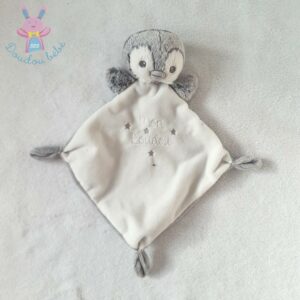 Pingouin plat « Mon doudou » gris blanc étoiles TEX BABY