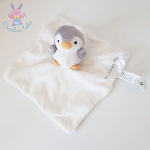 Doudou plat Pingouin blanc gris mon premier SERGENT MAJOR