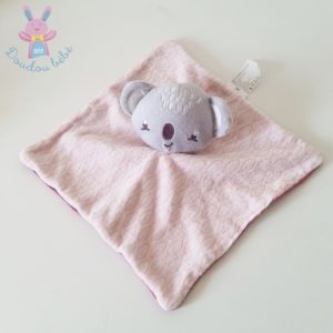 Doudou plat Koala rose violet gris SIPLEC LECLERC