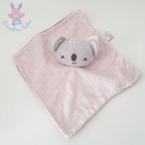 Doudou plat Koala rose violet gris SIPLEC LECLERC