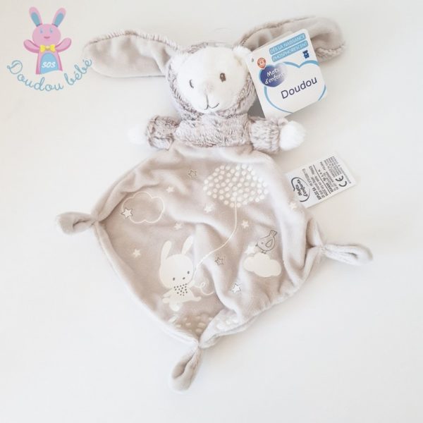 Doudou plat Lapin beige MOTS D'ENFANTS