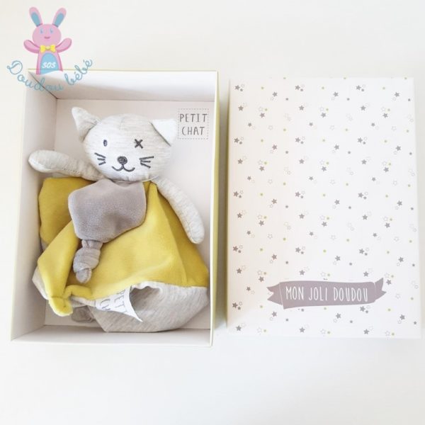 Doudou plat Petit Chat gris vert anis LA REDOUTE – Image 2