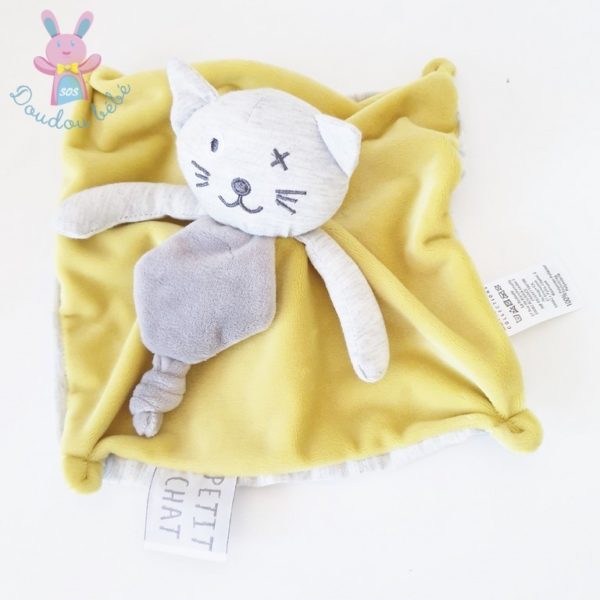 Doudou plat Petit Chat gris vert anis LA REDOUTE – Image 3