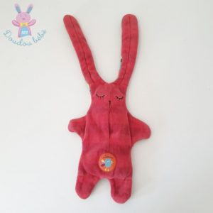 Doudou plat Lapin rayé multicolore 2 faces CATIMINI