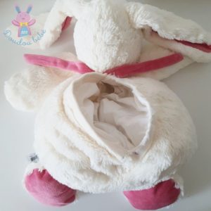 Doudou Lapin « câlins » range cachette pyjama rose blanc BABY NAT