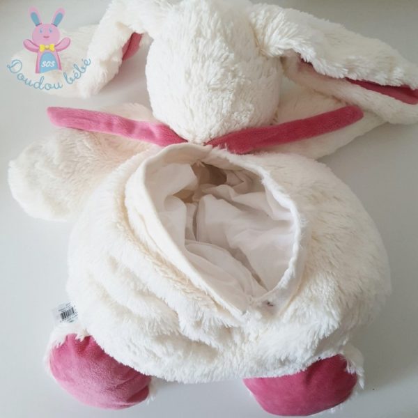 Doudou Lapin "câlins" range cachette pyjama rose blanc BABY NAT – Image 2