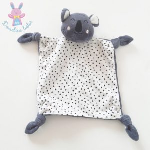 Doudou plat Koala gris taupe blanc pois étoiles VERTBAUDET