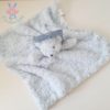 Doudou plat Ours couverture bleu blanc ROCK-A-BYE – Image 2
