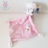 Doudou Ours rose mouchoir MOTS D'ENFANTS