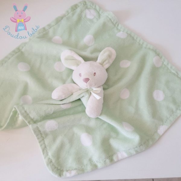 Doudou plat Lapin vert pois satin BLANKETS AND BEYOND – Image 2
