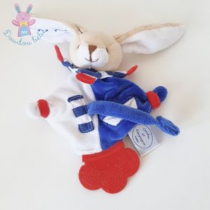 Lapin plat marin attache tétine dentition DOUDOU ET COMPAGNIE