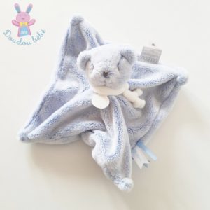 Ours plat bleu blanc “j’aime mon doudou” DOUDOU ET COMPAGNIE