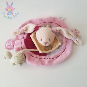 Lapin plat rose anniversaire tortue collector DOUDOU ET COMPAGNIE