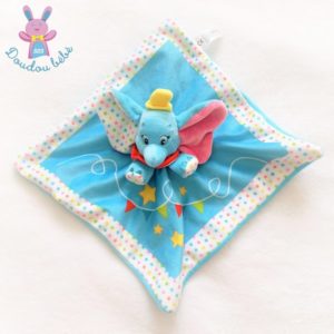 Doudou plat éléphant Dumbo bleu blanc étoiles DISNEY