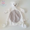 Doudou plat Ours blanc gris KIMBALOO