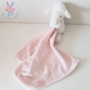 Doudou Mouton rose blanc mouchoir couverture NICOTOY SIMBA