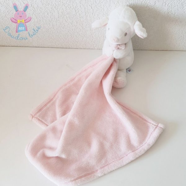 Doudou mouton couverture rose blanc NICOTOY