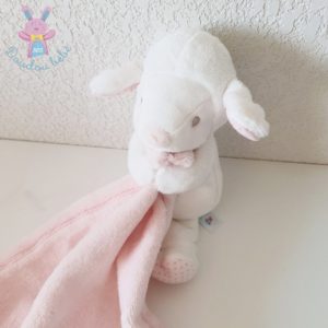 Doudou Mouton rose blanc mouchoir couverture NICOTOY SIMBA